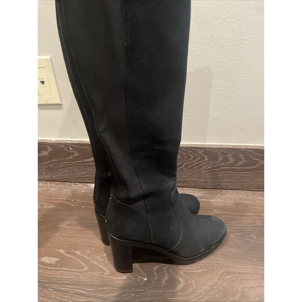 Tory Burch Womens Black Round Toe Knee High‎ Zipper Riding Boots No Size